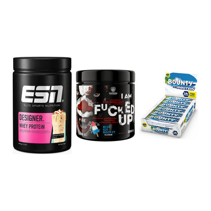 Home-Gym-Starter: ESN Designer + Swedish Supplem + 5× Bounty High – alle enthaltenen Artikel