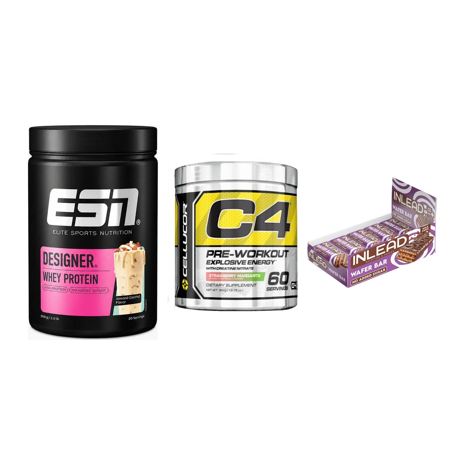Home-Gym-Starter: ESN Designer + Cellucor C4 + 5× INLEAD Wafer – alle enthaltenen Artikel