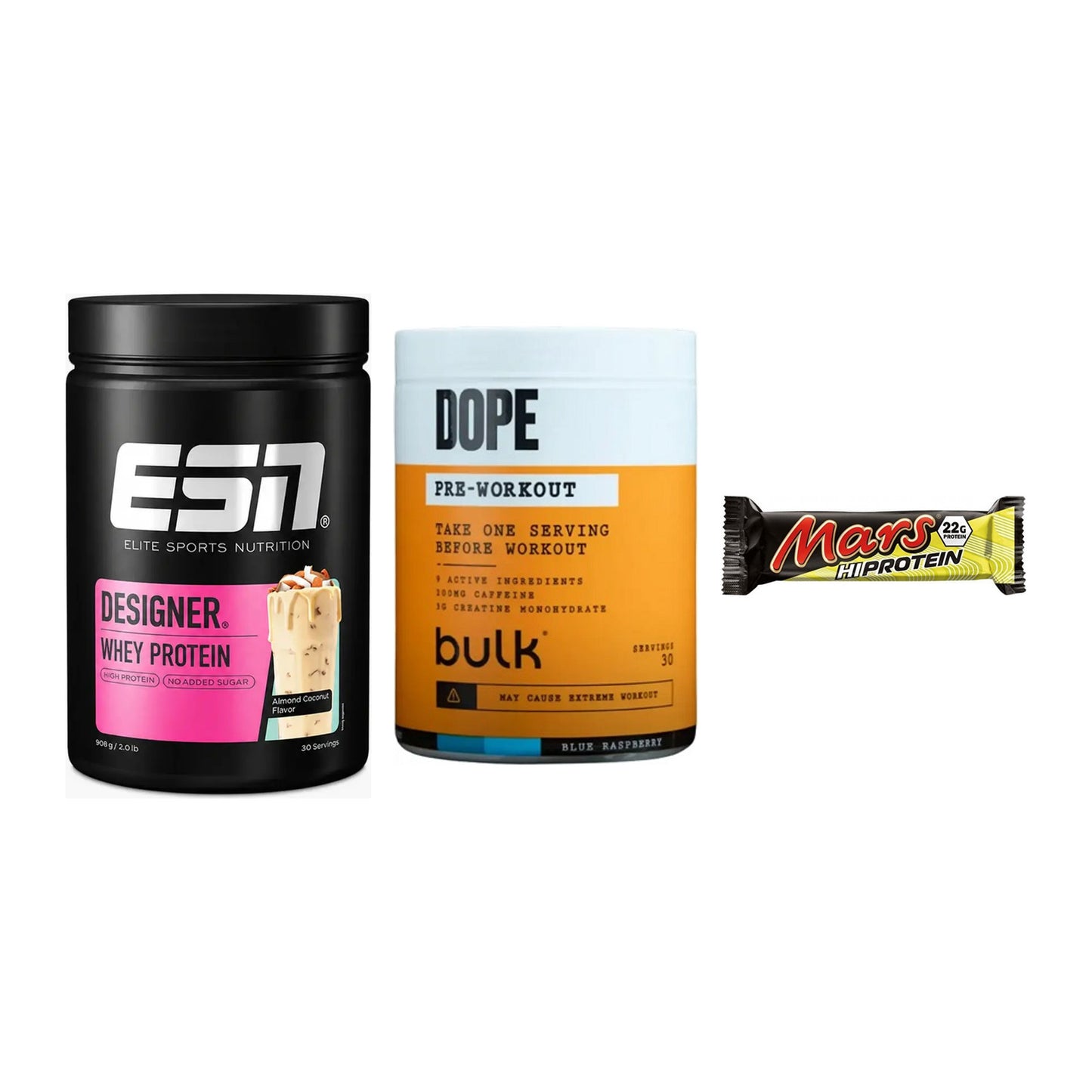 Home-Gym-Starter: ESN Designer + Bulk Dope + 5× Mars High – alle enthaltenen Artikel