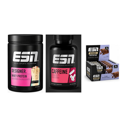 Home-Gym-Starter: ESN Designer Whey + ESN Caffeine Caps + 1 weitere – alle enthaltenen Artikel