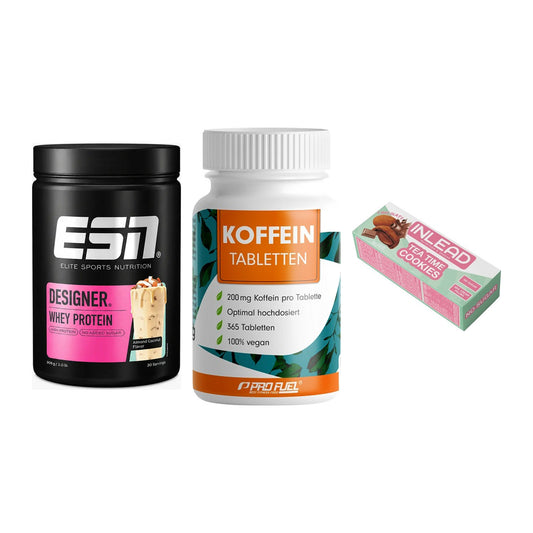 Home-Gym-Starter: ESN Designer + ProFuel Koffein + 5× INLEAD Tea Time – alle enthaltenen Artikel