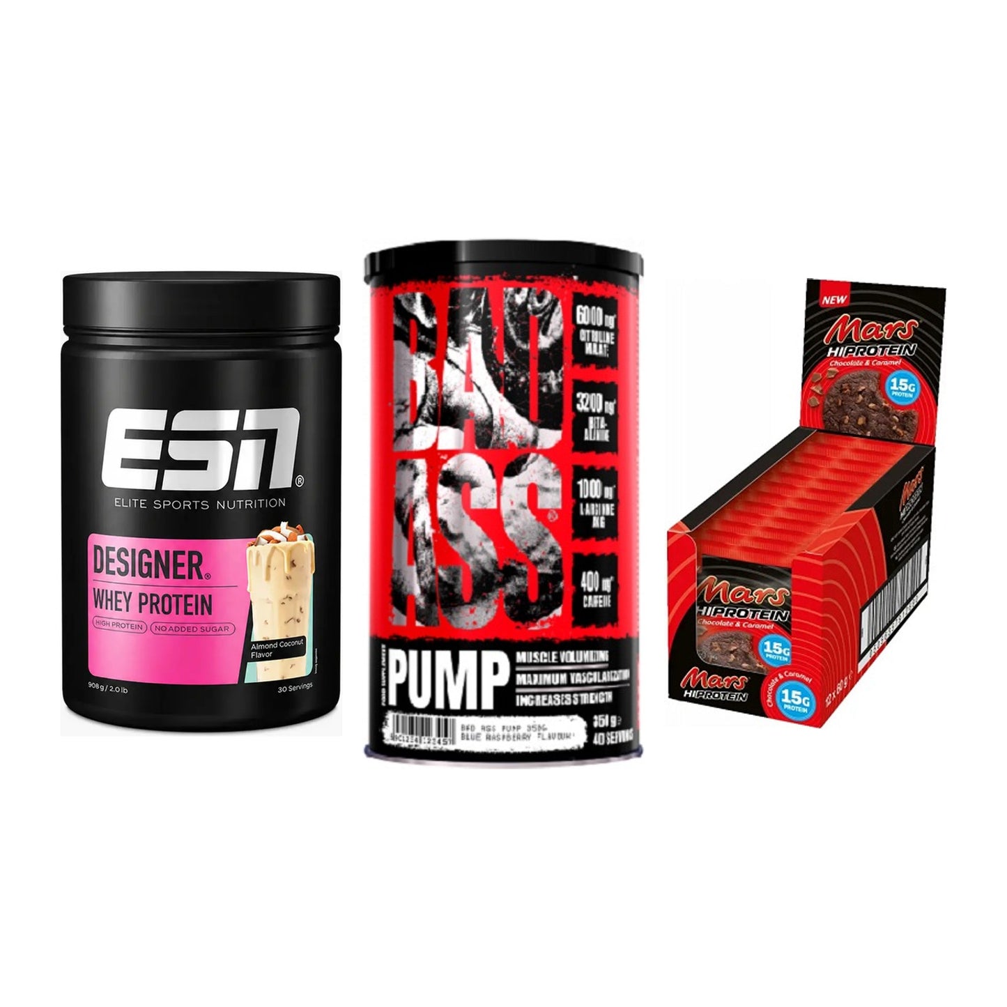 Home-Gym-Starter: ESN Designer + BAD ASS Pump + 5× Mars High – alle enthaltenen Artikel
