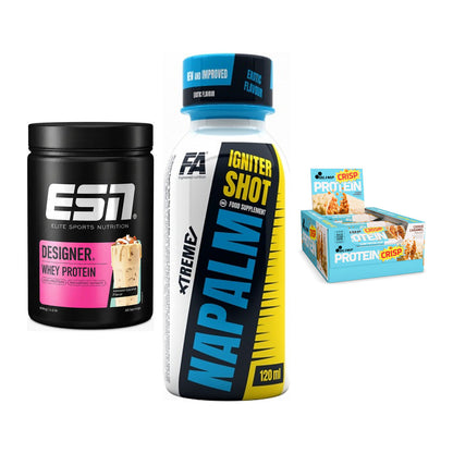 Home-Gym-Starter: ESN Designer + FA Nutrition + 5× Olimp Protein – alle enthaltenen Artikel