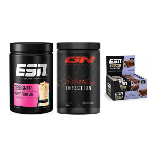 Home-Gym-Starter: ESN Designer Whey + GN Narcotica + 1 weitere – alle enthaltenen Artikel