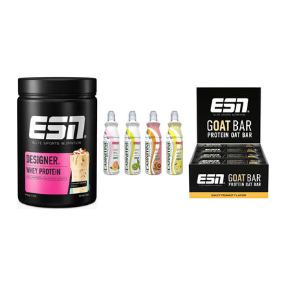 Home-Gym-Starter: ESN Designer + Nutrend Activit + 5× ESN Goat Bar – alle enthaltenen Artikel