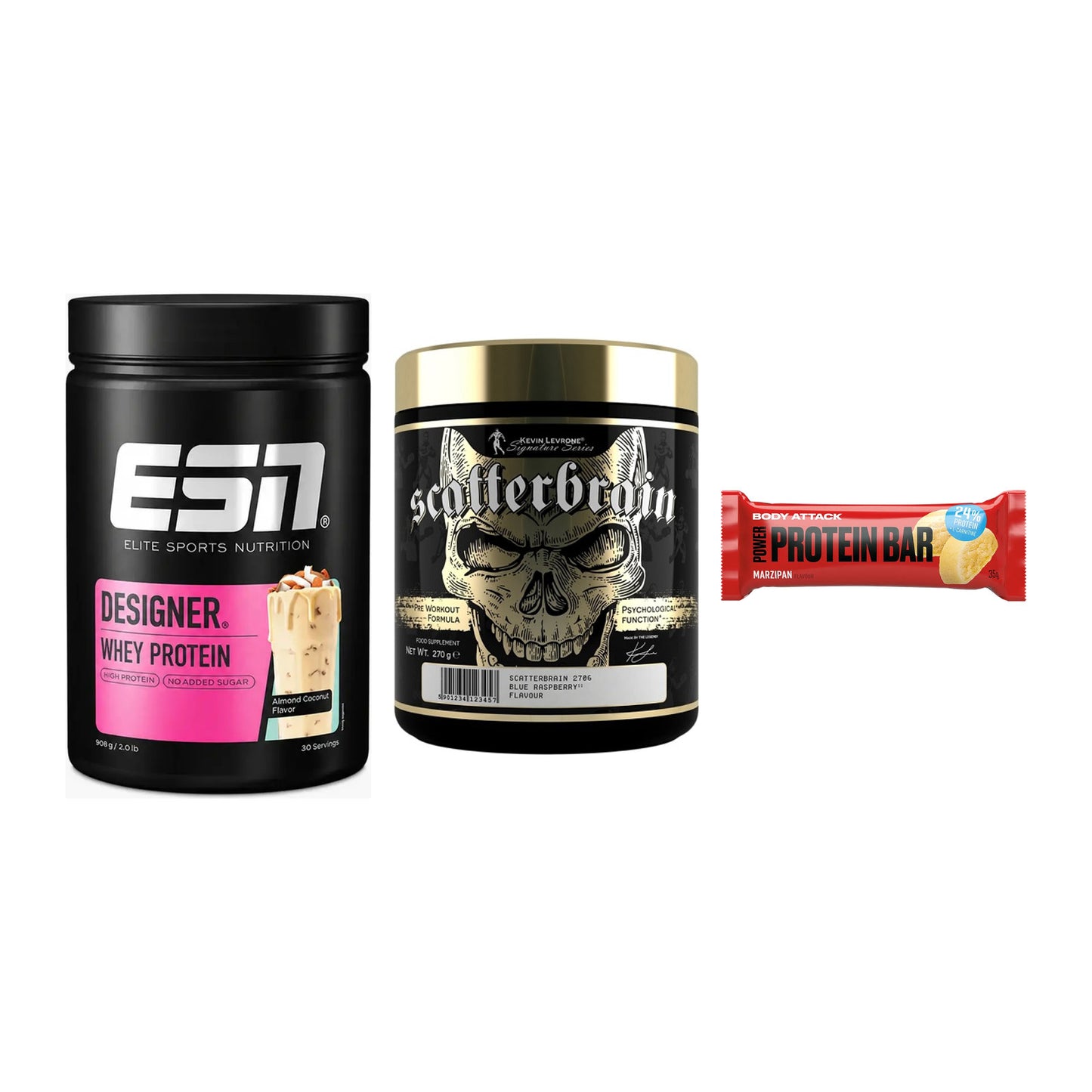 Home-Gym-Starter: ESN Designer + Kevin Levrone + 5× Body Attack – alle enthaltenen Artikel