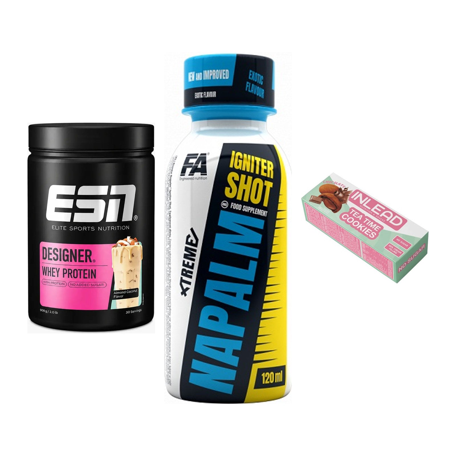 Home-Gym-Starter: ESN Designer + FA Nutrition + 5× INLEAD Tea Time – alle enthaltenen Artikel