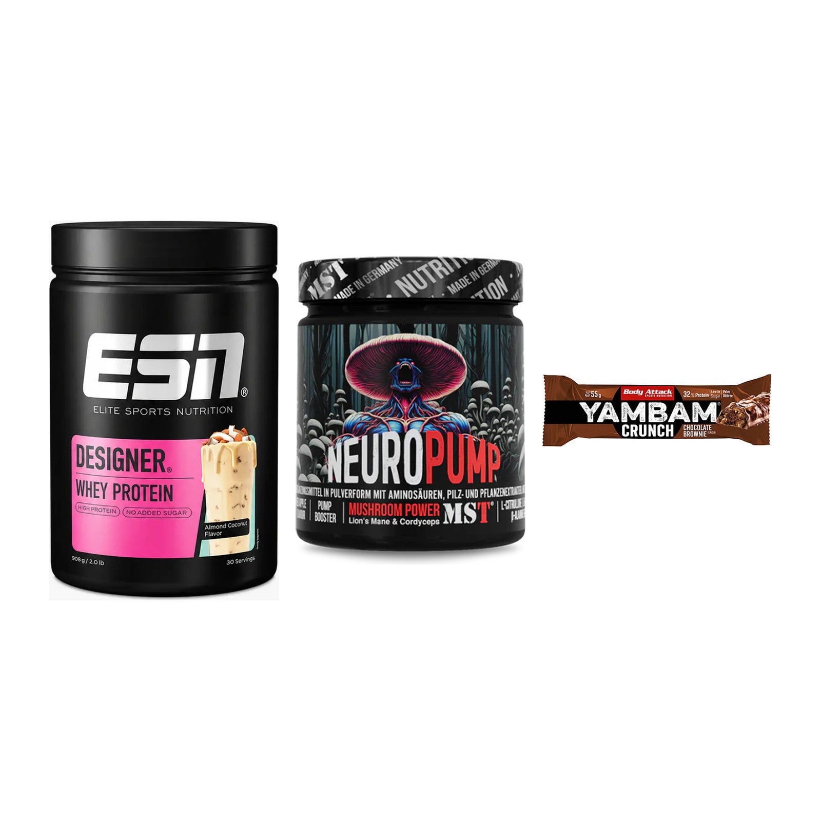 Home-Gym-Starter: ESN Designer + MST NeuroPump + 5× Body Attack – alle enthaltenen Artikel