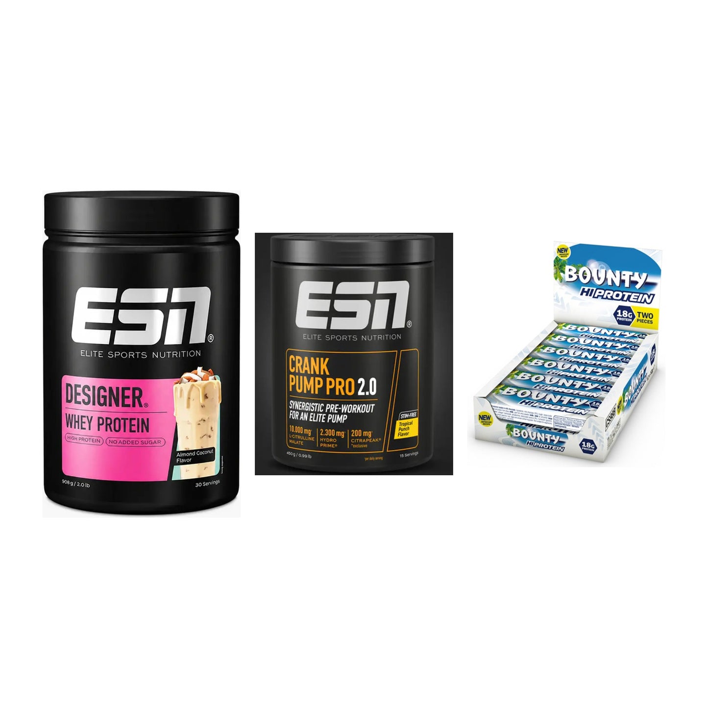 Home-Gym-Starter: ESN Designer + ESN Crank Pump + 5× Bounty High – alle enthaltenen Artikel