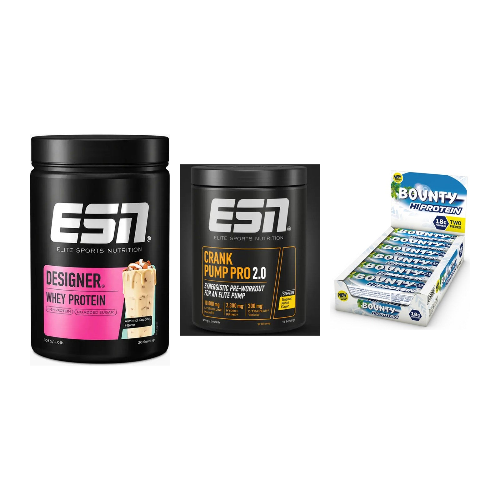 Home-Gym-Starter: ESN Designer + ESN Crank Pump + 5× Bounty High – alle enthaltenen Artikel