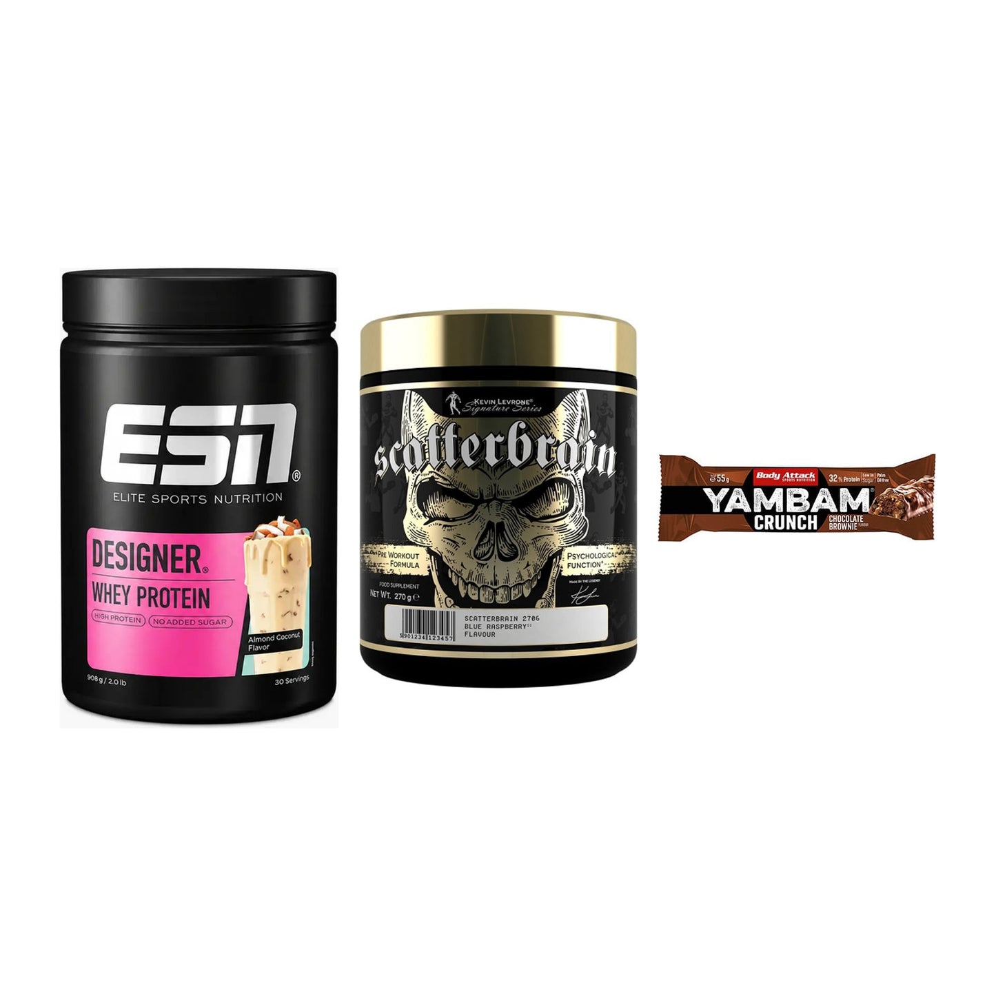 Home-Gym-Starter: ESN Designer + Kevin Levrone + 5× Body Attack – alle enthaltenen Artikel