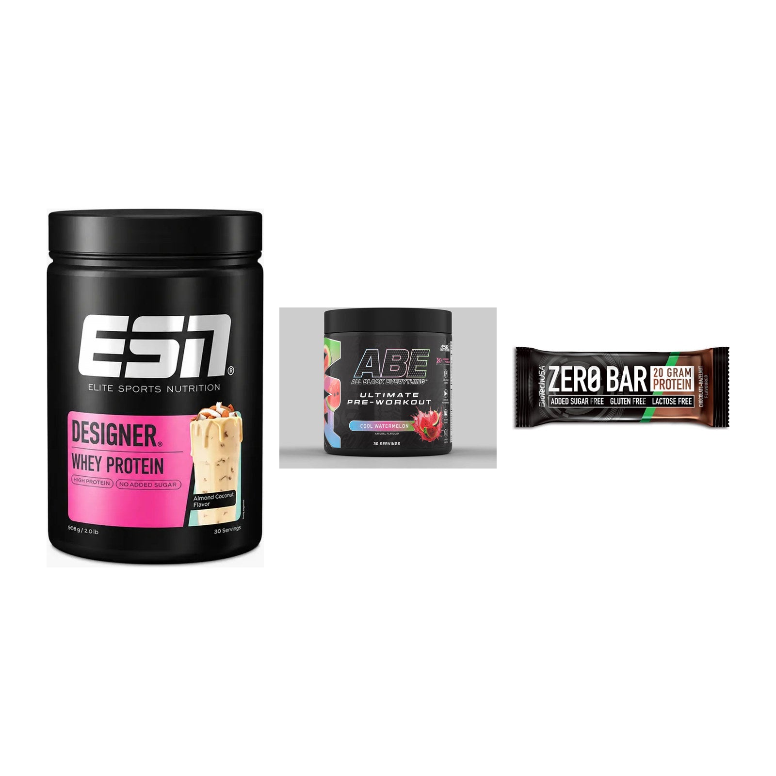 Home-Gym-Starter: ESN Designer + Applied Nutriti + 5× BioTech Zero – alle enthaltenen Artikel