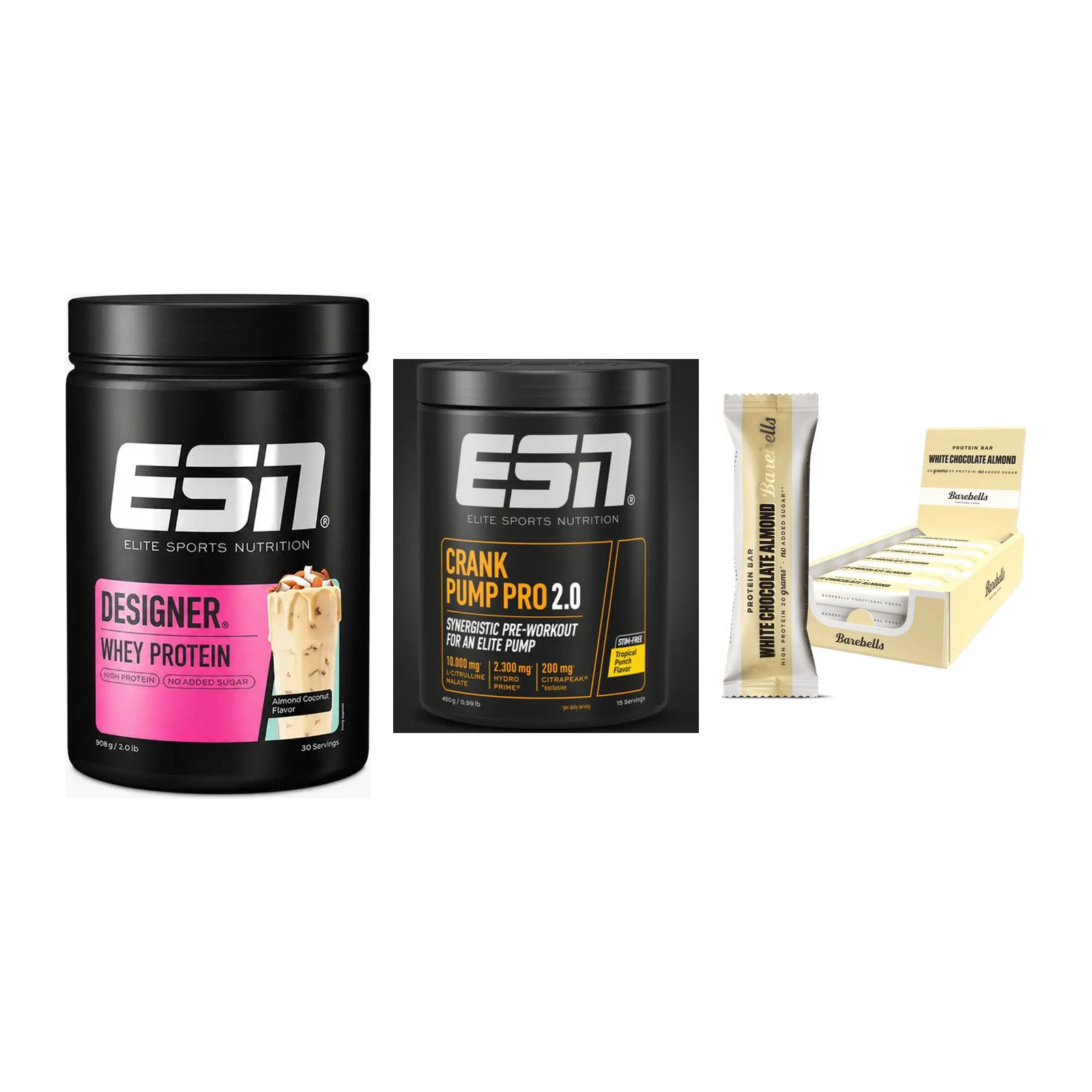 Home-Gym-Starter: ESN Designer + ESN Crank Pump + 5× Barebells – alle enthaltenen Artikel