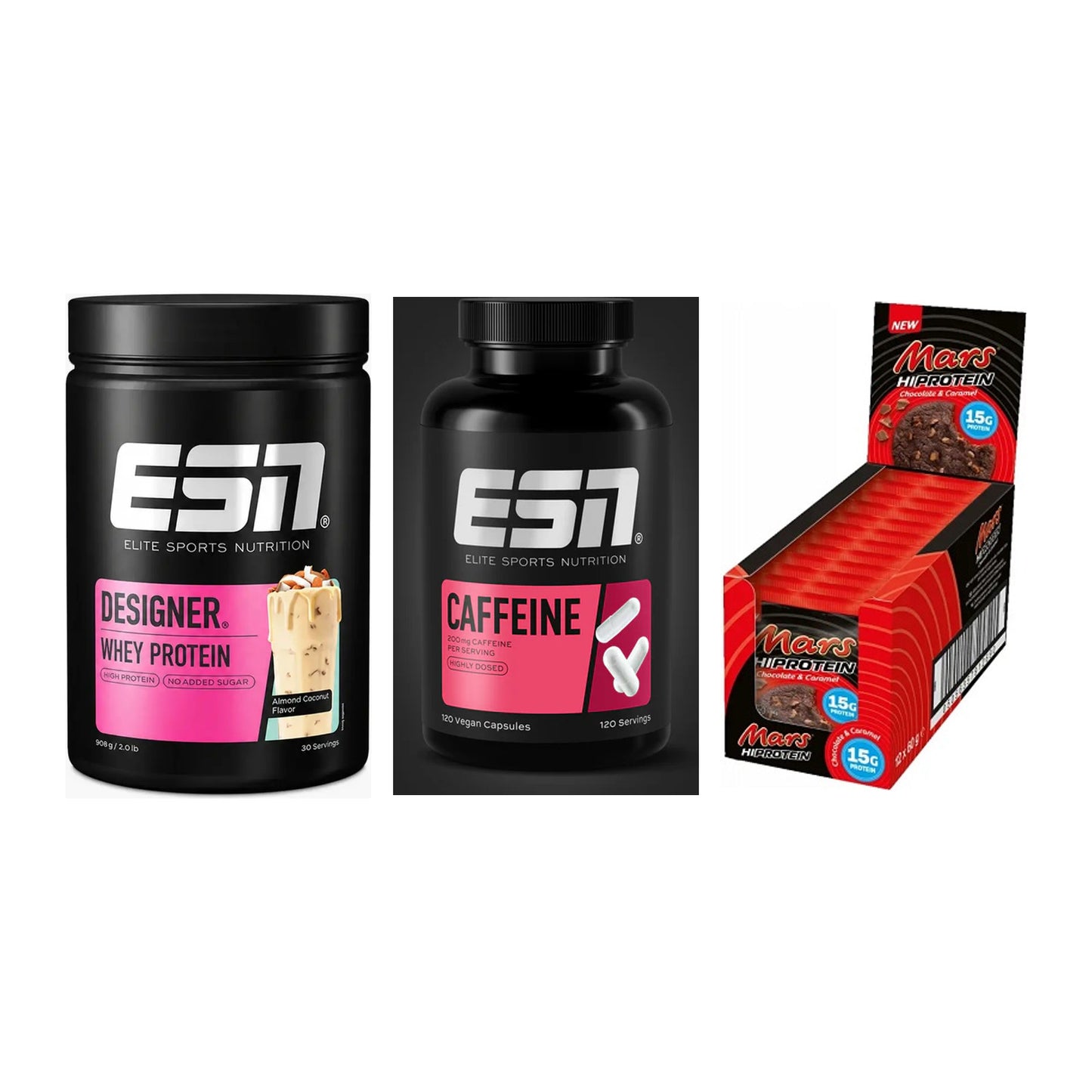 Home-Gym-Starter: ESN Designer + ESN Caffeine + 5× Mars High – alle enthaltenen Artikel