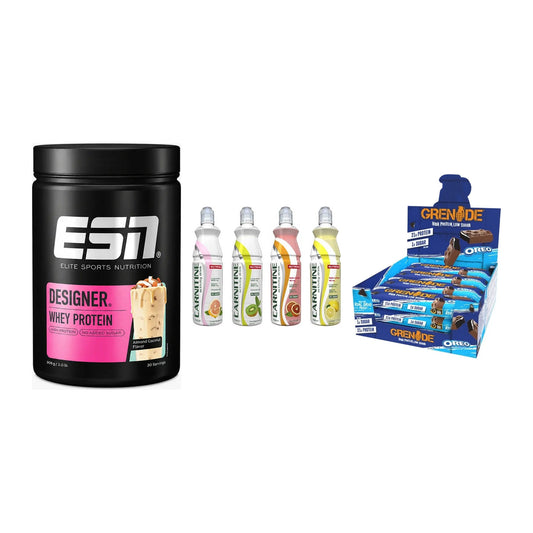 Home-Gym-Starter: ESN Designer + Nutrend Activit + 5× Grenade Protein – alle enthaltenen Artikel