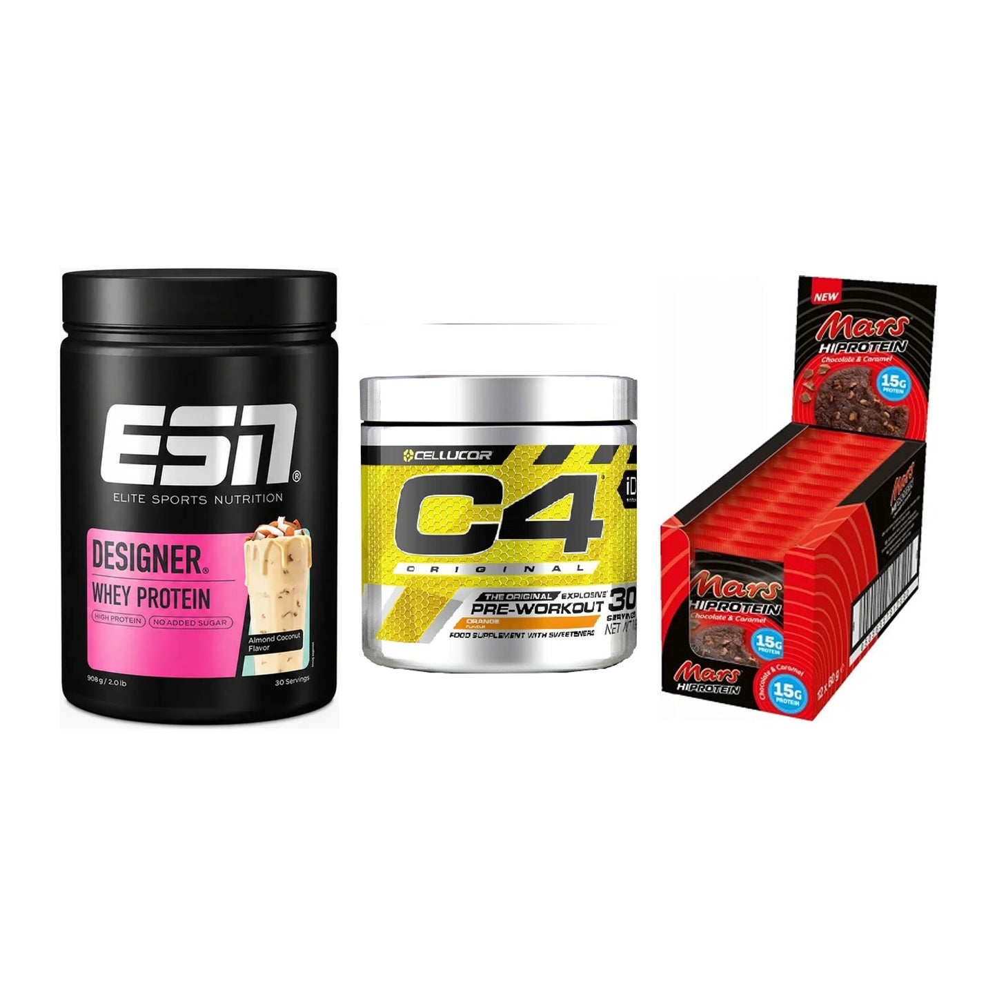Home-Gym-Starter: ESN Designer + Cellucor C4 + 5× Mars High – alle enthaltenen Artikel