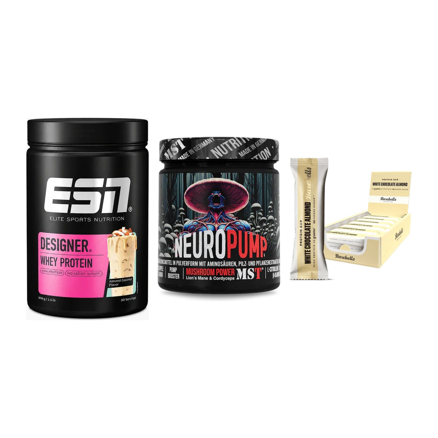 Home-Gym-Starter: ESN Designer + MST NeuroPump + 5× Barebells – alle enthaltenen Artikel