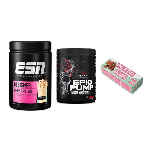 Home-Gym-Starter: ESN Designer + Peak EPIC Pump + 5× INLEAD Tea Time – alle enthaltenen Artikel