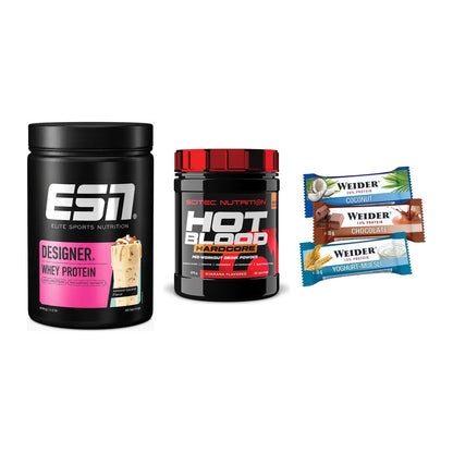 Home-Gym-Starter: ESN Designer + Scitec Hot + 5× Weider BAR – alle enthaltenen Artikel