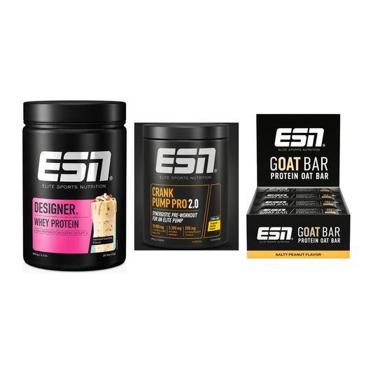 Home-Gym-Starter: ESN Designer + ESN Crank Pump + 5× ESN Goat Bar – alle enthaltenen Artikel