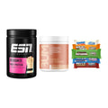 Home-Gym-Starter: ESN Designer + RAW Nutrition + 5× Wispy Protein – alle enthaltenen Artikel