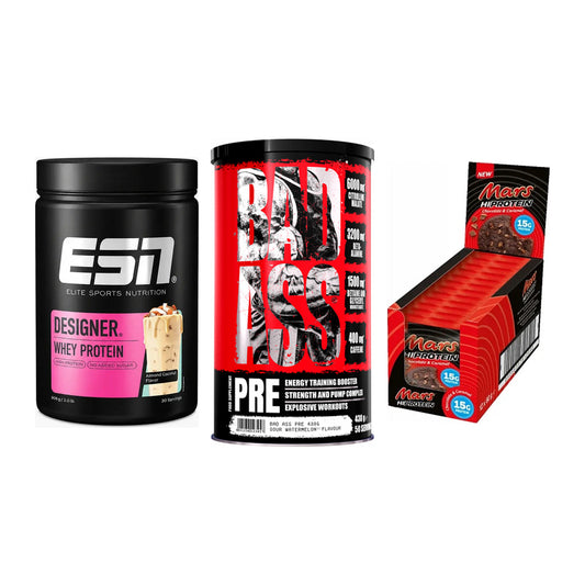 Home-Gym-Starter: ESN Designer + BAD ASS Pre + 5× Mars High – alle enthaltenen Artikel