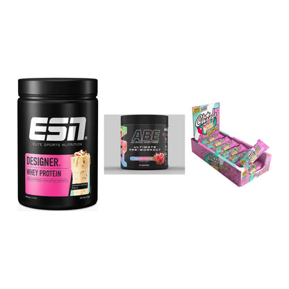 Home-Gym-Starter: ESN Designer + Applied Nutriti + 5× Chiefs Protein – alle enthaltenen Artikel