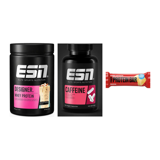 Home-Gym-Starter: ESN Designer + ESN Caffeine + 5× Body Attack – alle enthaltenen Artikel