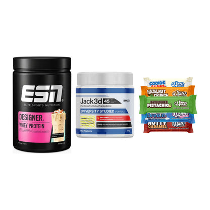 Home-Gym-Starter: ESN Designer + USP Labs Jack3d + 5× Wispy Protein – alle enthaltenen Artikel