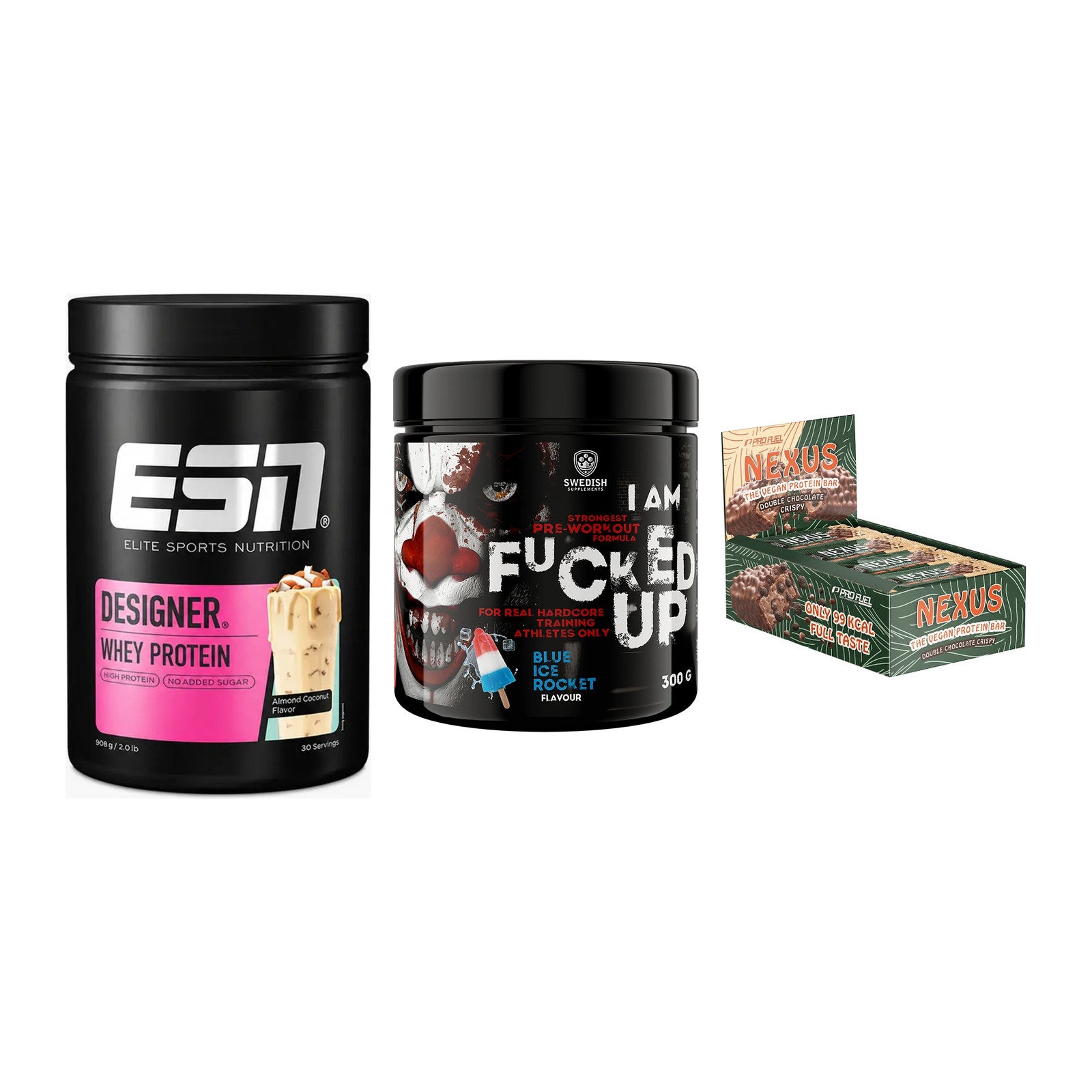 Home-Gym-Starter: ESN Designer + Swedish Supplem + 5× ProFuel Nexus – alle enthaltenen Artikel