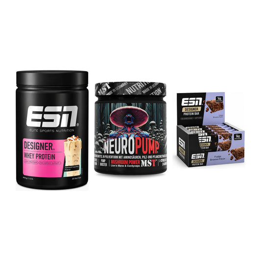 Home-Gym-Starter: ESN Designer Whey + MST NeuroPump + 1 weitere – alle enthaltenen Artikel