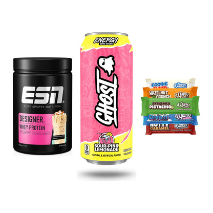 Home-Gym-Starter: ESN Designer + Ghost Energy + 5× Wispy Protein – alle enthaltenen Artikel