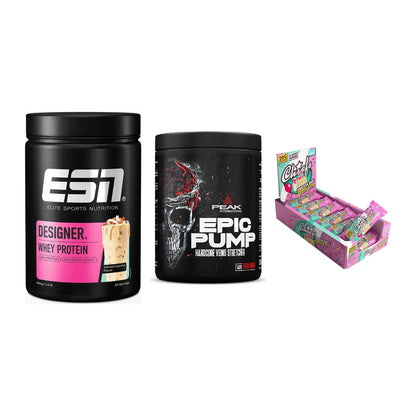 Home-Gym-Starter: ESN Designer + Peak EPIC Pump + 5× Chiefs Protein – alle enthaltenen Artikel