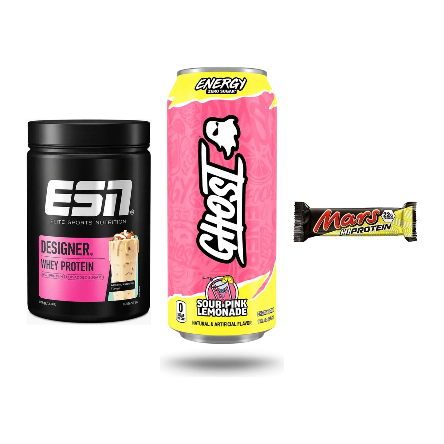 Home-Gym-Starter: ESN Designer + Ghost Energy + 5× Mars High – alle enthaltenen Artikel