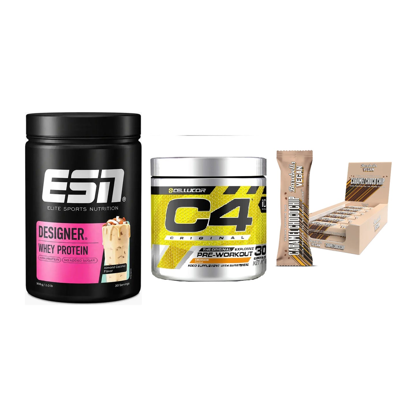 Home-Gym-Starter: ESN Designer + Cellucor C4 + 5× Barebells Vegan – alle enthaltenen Artikel
