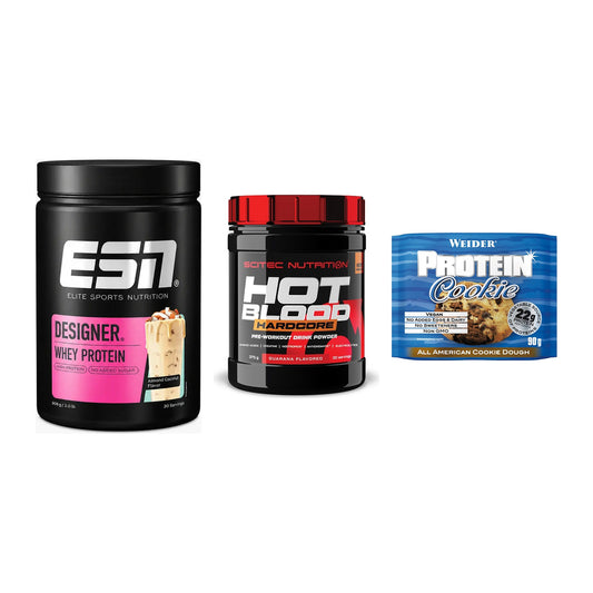 Home-Gym-Starter: ESN Designer + Scitec Hot + 5× Weider Protein – alle enthaltenen Artikel