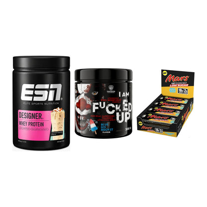 Home-Gym-Starter: ESN Designer + Swedish Supplem + 5× Mars Low Sugar – alle enthaltenen Artikel