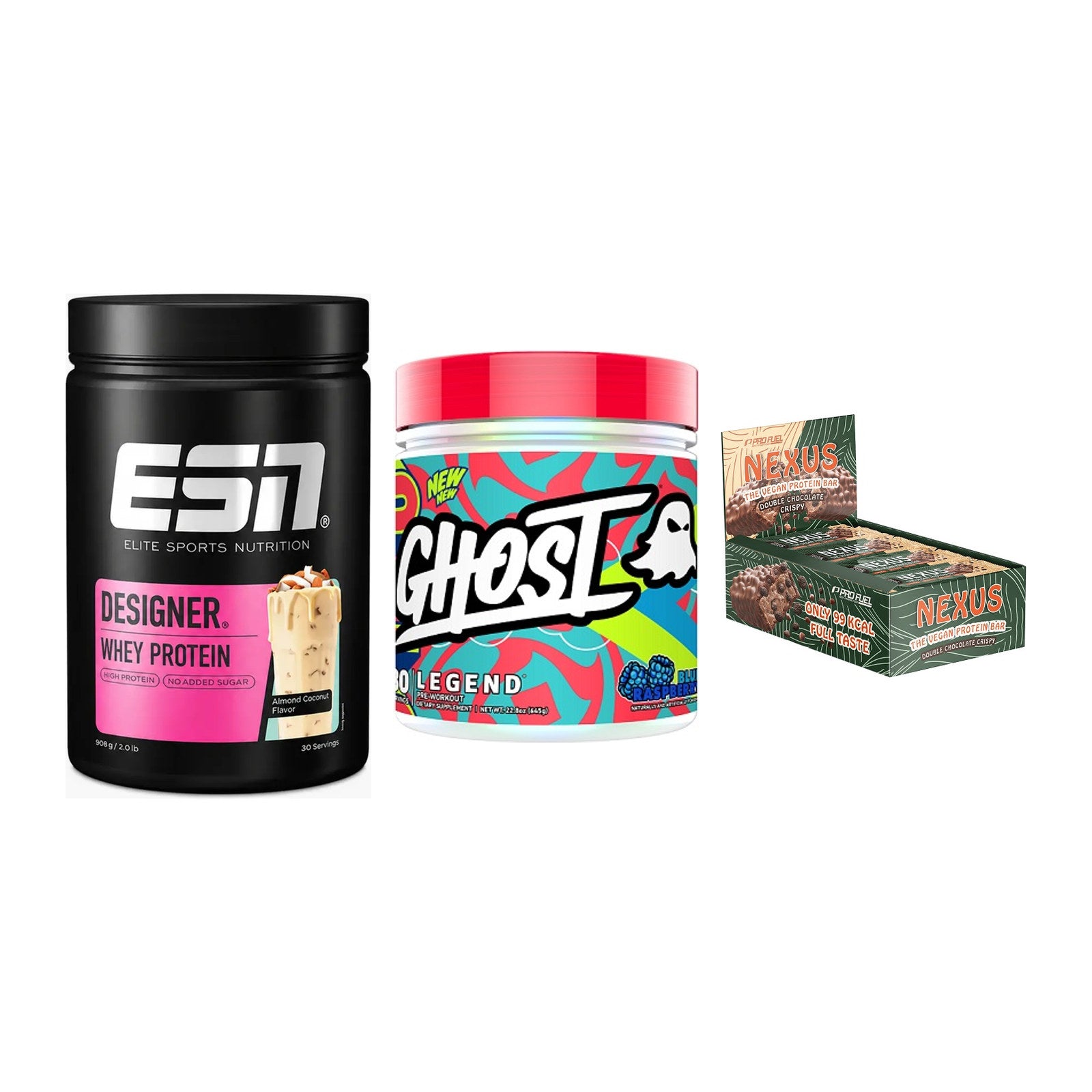 Home-Gym-Starter: ESN Designer + Ghost Legend V4 + 5× ProFuel Nexus – alle enthaltenen Artikel