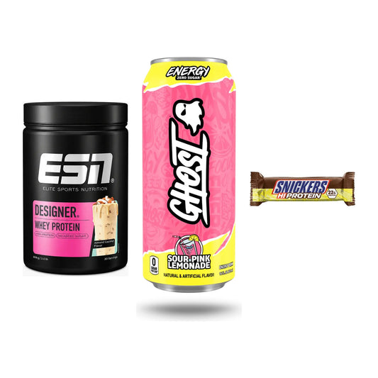 Home-Gym-Starter: ESN Designer + Ghost Energy + 5× Snickers High – alle enthaltenen Artikel