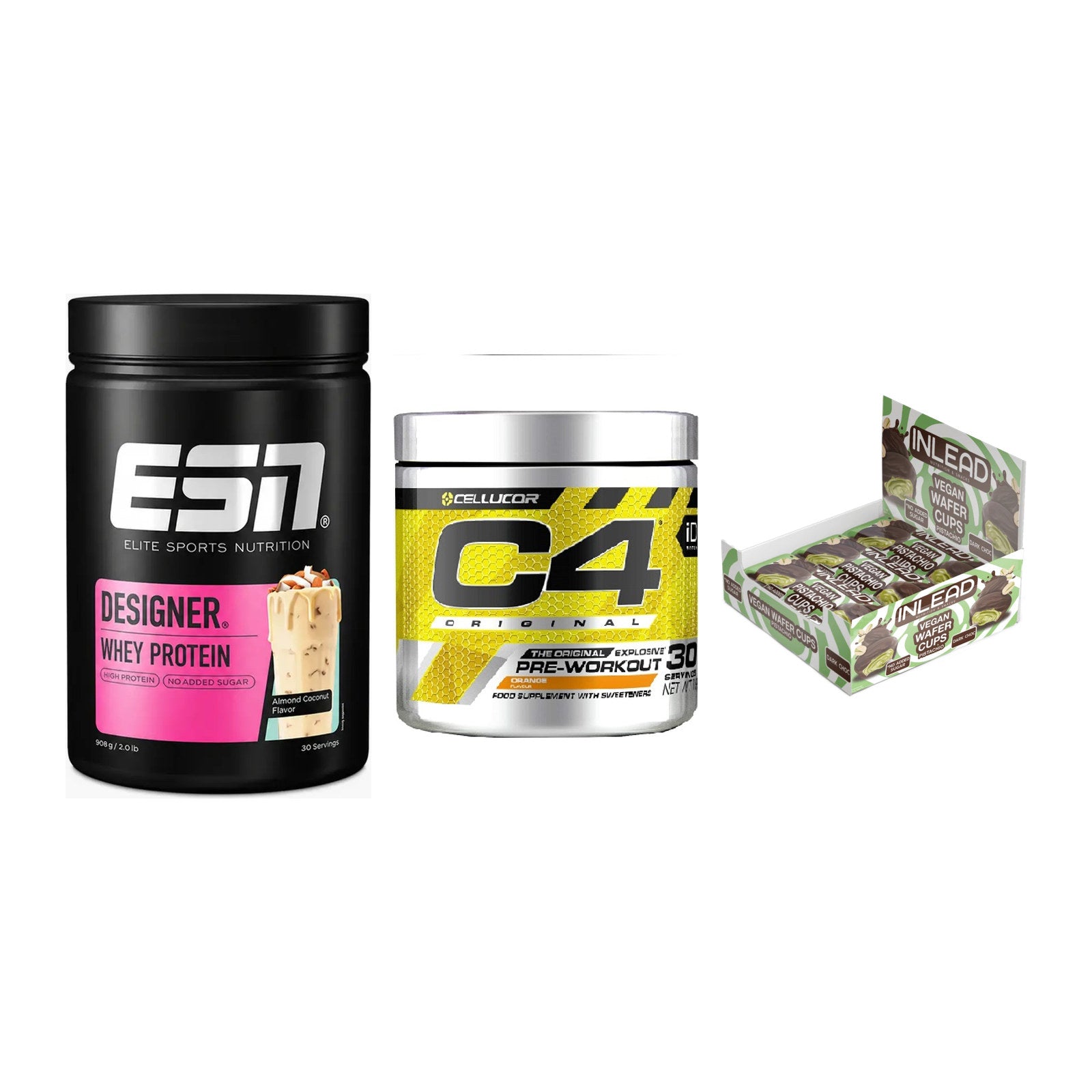 Home-Gym-Starter: ESN Designer + Cellucor C4 + 5× INLEAD Wafer – alle enthaltenen Artikel