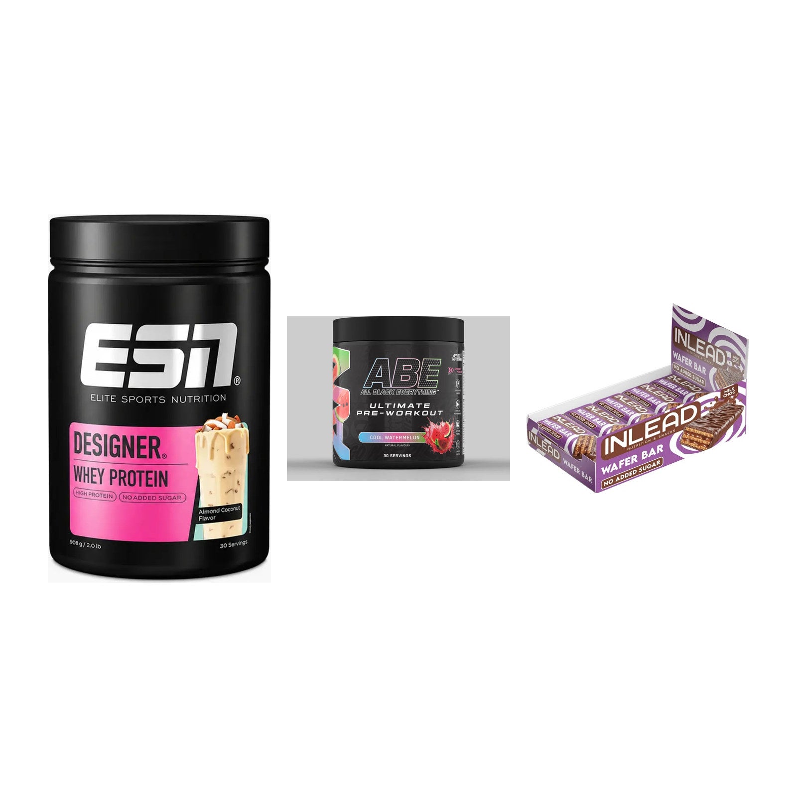Home-Gym-Starter: ESN Designer + Applied Nutriti + 5× INLEAD Wafer – alle enthaltenen Artikel
