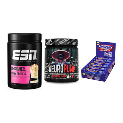 Home-Gym-Starter: ESN Designer + MST NeuroPump + 5× Snickers LOW – alle enthaltenen Artikel