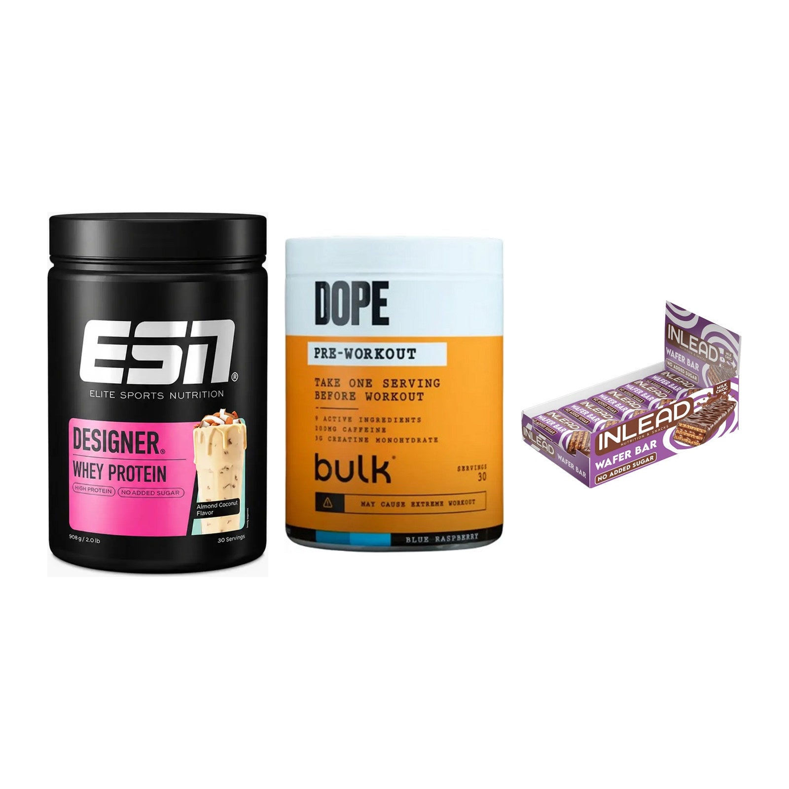 Home-Gym-Starter: ESN Designer + Bulk Dope + 5× INLEAD Wafer – alle enthaltenen Artikel