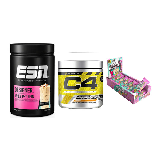 Home-Gym-Starter: ESN Designer + Cellucor C4 + 5× Chiefs Protein – alle enthaltenen Artikel