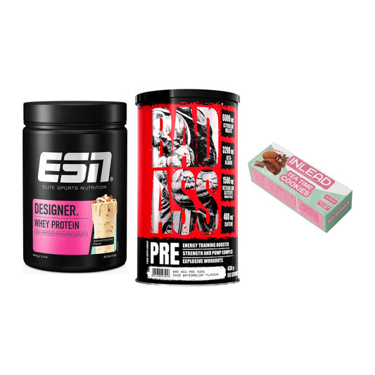 Home-Gym-Starter: ESN Designer + BAD ASS Pre + 5× INLEAD Tea Time – alle enthaltenen Artikel