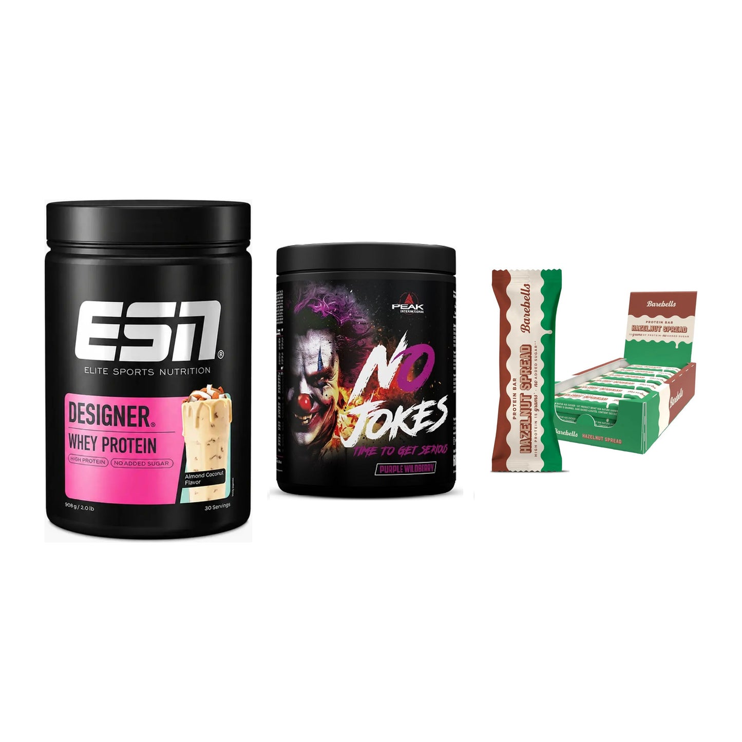 Home-Gym-Starter: ESN Designer + Peak No Jokes + 5× Barebells – alle enthaltenen Artikel