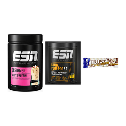Home-Gym-Starter: ESN Designer + ESN Crank Pump + 5× USN TRUST – alle enthaltenen Artikel