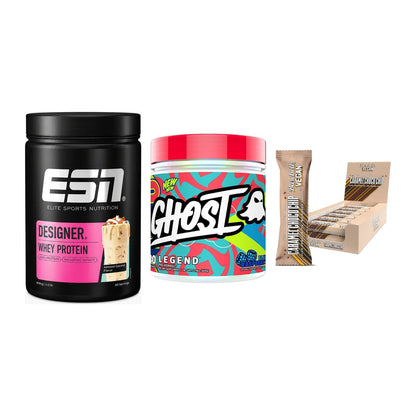 Home-Gym-Starter: ESN Designer + Ghost Legend V4 + 5× Barebells Vegan – alle enthaltenen Artikel