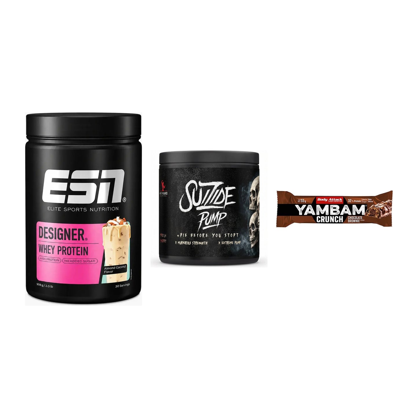 Home-Gym-Starter: ESN Designer + #GYMJUICE + 5× Body Attack – alle enthaltenen Artikel