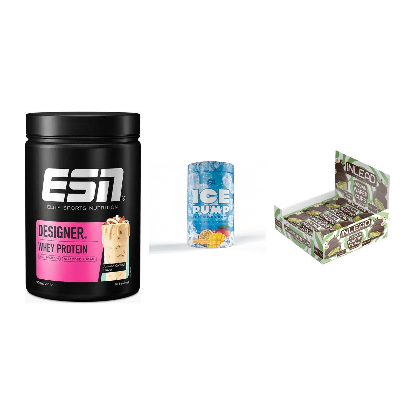 Home-Gym-Starter: ESN Designer + FA Nutrition + 5× INLEAD Wafer – alle enthaltenen Artikel